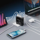 Wozinsky CGWCB 140W GaN vægoplader 3 x USB-C / 2 x USB-A - sort