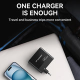 Wozinsky CGWCB 140W GaN vægoplader 3 x USB-C / 2 x USB-A - sort