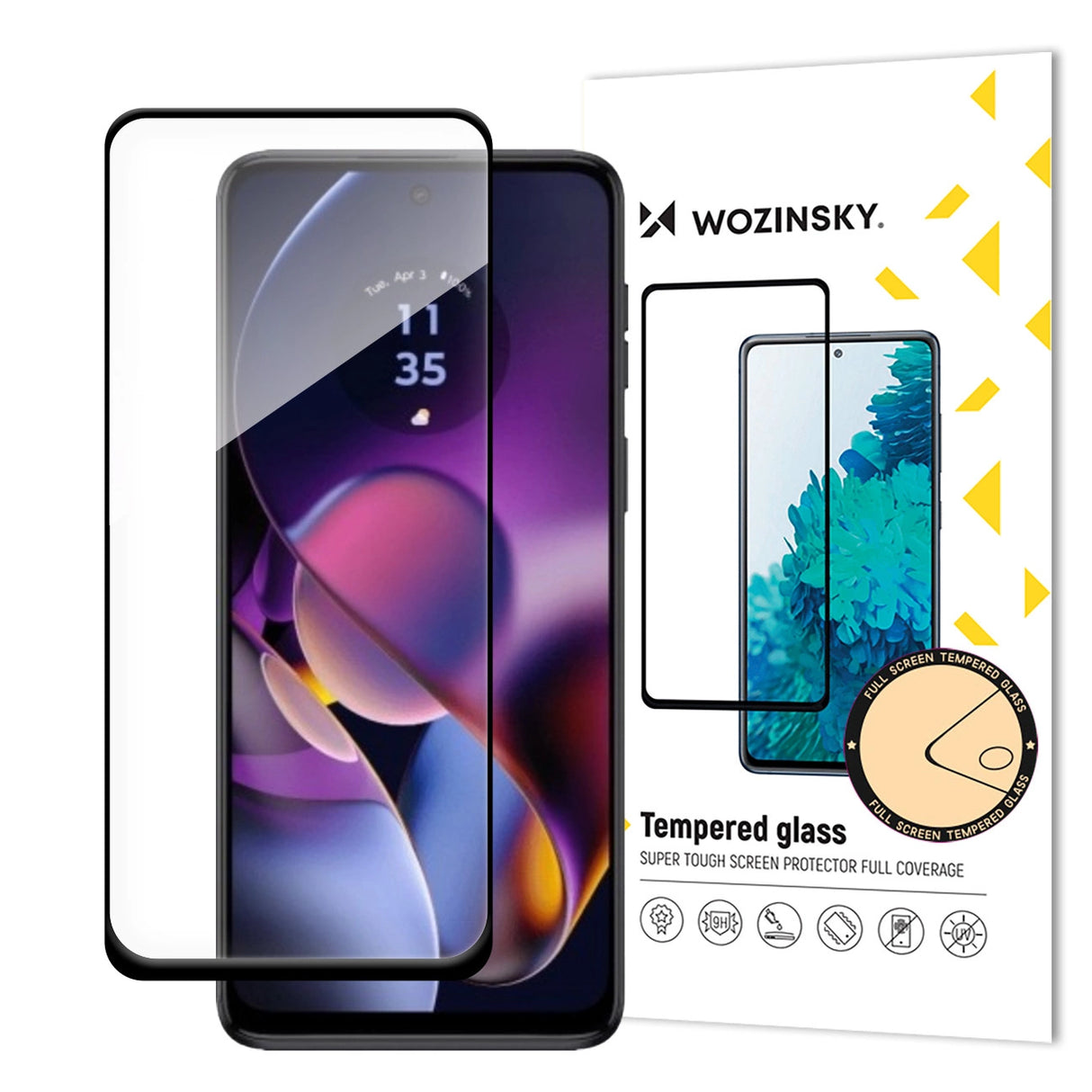 Wozinsky Temperet glas Full Glue til Motorola Moto G54 fuld skærm med ramme - sort