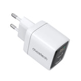 Choetech PD6051 2x USB-C PD 35W GaN vægoplader med display - hvid