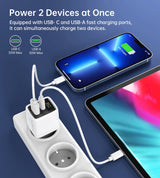 Choetech PD6052 USB-C USB-A PD 35W GaN vægoplader med display - hvid
