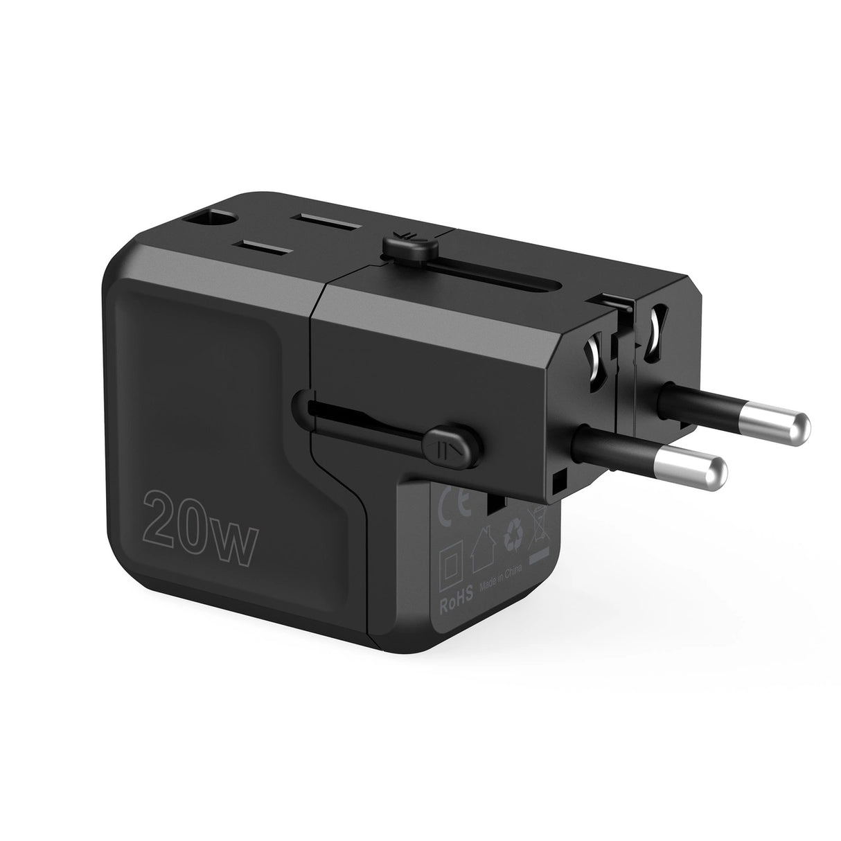 Choetech PD6038 USB-C USB-A PD 20W Travel Charger USA EU UK AU - sort