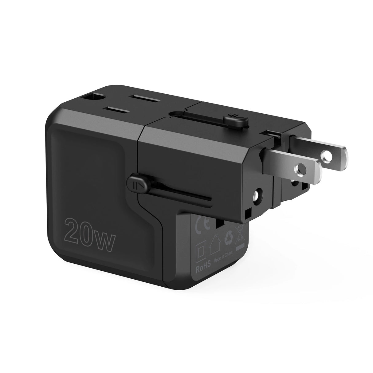 Choetech PD6038 USB-C USB-A PD 20W Travel Charger USA EU UK AU - sort