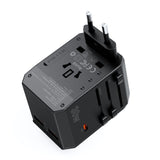 Choetech PD6041 USB-C USB-A PD 30W Travel Charger med 4 stik USA EU UK AU - sort