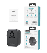 Choetech PD6041 USB-C USB-A PD 30W Travel Charger med 4 stik USA EU UK AU - sort