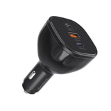 Choetech TC0024 biloplader 160W 2x USB-C PD 3.1 1x USB-A - sort