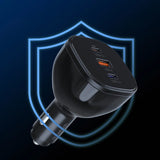 Choetech TC0024 biloplader 160W 2x USB-C PD 3.1 1x USB-A - sort