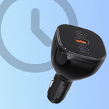 Choetech TC0024 biloplader 160W 2x USB-C PD 3.1 1x USB-A - sort