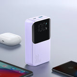 Joyroom JR-PBC07 20000mAh 30W mini power bank med USB-C og Lightning kabler - lilla