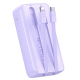 Joyroom JR-PBC07 20000mAh 30W mini power bank med USB-C og Lightning kabler - lilla