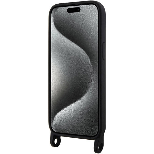 Karl Lagerfeld KLHCP15SSCBSKNK iPhone 15 6.1" hardcase black/black Crossbody Silicone Ikonik
