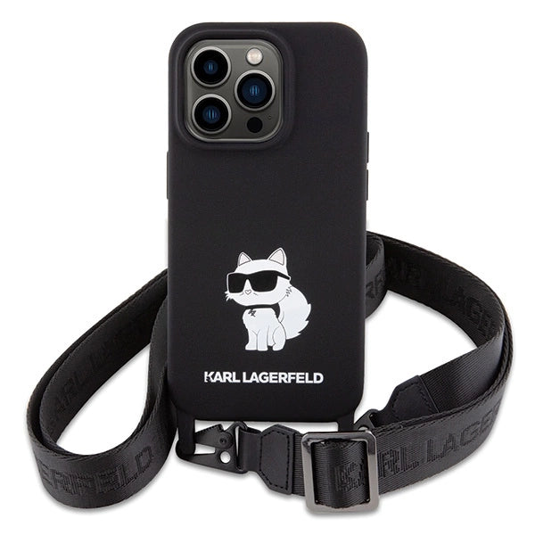 Karl Lagerfeld KLHCP15XSCBSCNK iPhone 15 Pro Max 6.7" hardcase black/black Crossbody Silicone Choupette