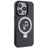 Karl Lagerfeld KLHMP13LHMRSKCK iPhone 13 Pro 6.1" black/black hardcase Ring Stand Karl&Choupette MagSafe
