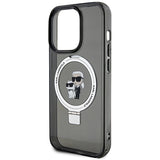 Karl Lagerfeld KLHMP13LHMRSKCK iPhone 13 Pro 6.1" black/black hardcase Ring Stand Karl&Choupette MagSafe