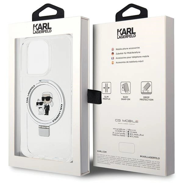 Karl Lagerfeld KLHMP14LHMRSKCH iPhone 14 Pro 6.1" white/white hardcase Ring Stand Karl&Choupette MagSafe