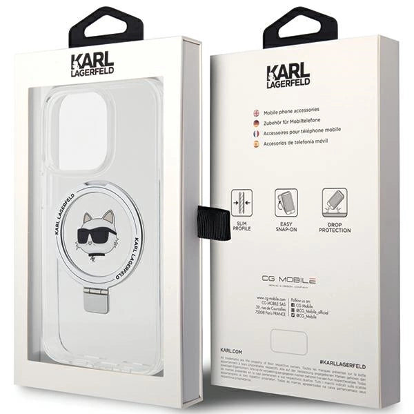 Karl Lagerfeld KLHMP15LHMRSCHH iPhone 15 Pro 6.1" white/white hardcase Ring Stand Choupette Head MagSafe