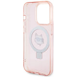 Karl Lagerfeld KLHMP15LHMRSCHP iPhone 15 Pro 6.1" pink/pink hardcase Ring Stand Choupette Head MagSafe
