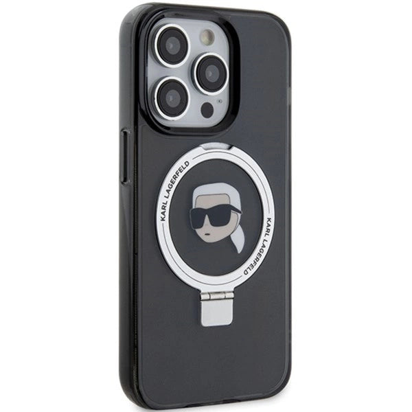 Karl Lagerfeld KLHMP15LHMRSKHK iPhone 15 Pro 6.1" black/black hardcase Ring Stand Karl Head MagSafe