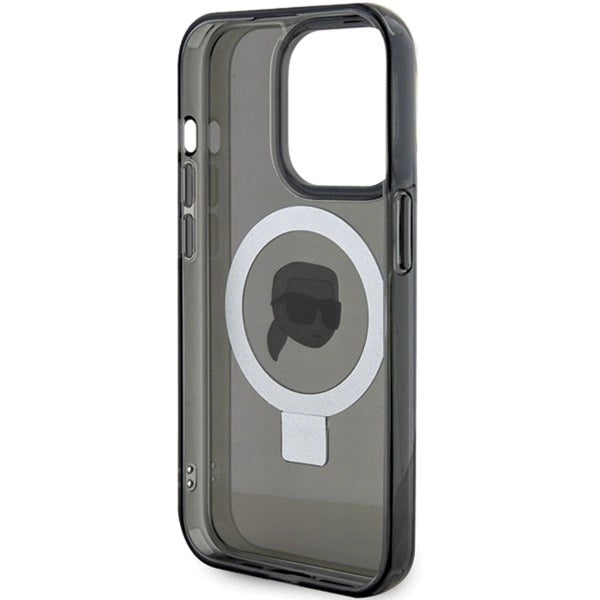 Karl Lagerfeld KLHMP15LHMRSKHK iPhone 15 Pro 6.1" black/black hardcase Ring Stand Karl Head MagSafe