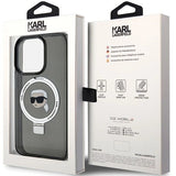 Karl Lagerfeld KLHMP15LHMRSKHK iPhone 15 Pro 6.1" black/black hardcase Ring Stand Karl Head MagSafe