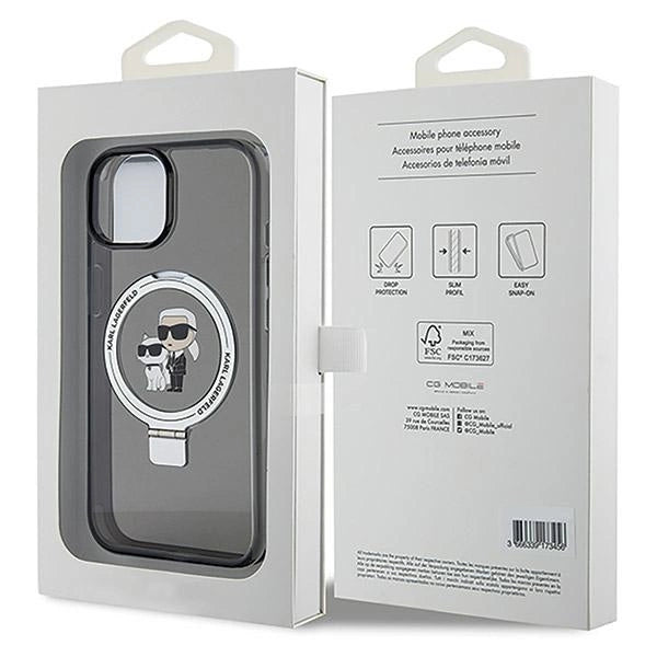 Karl Lagerfeld KLHMP15MHMRSKCK iPhone 15 Plus 6.7"black/black hardcase Ring Stand Karl&Choupette MagSafe