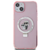 Karl Lagerfeld Ring Stand Karl&Choupette MagSafe case for iPhone 15 Plus - pink