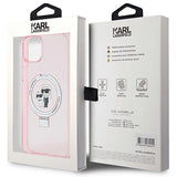 Karl Lagerfeld Ring Stand Karl&Choupette MagSafe case for iPhone 15 Plus - pink