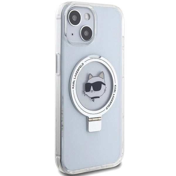 Karl Lagerfeld KLHMP15SHMRSCHH iPhone 15 6.1" white/white hardcase Ring Stand Choupette Head MagSafe
