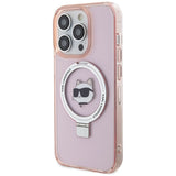 Karl Lagerfeld KLHMP15XHMRSCHP iPhone 15 Pro Max 6.7" pink/pink hardcase Ring Stand Choupette Head MagSafe