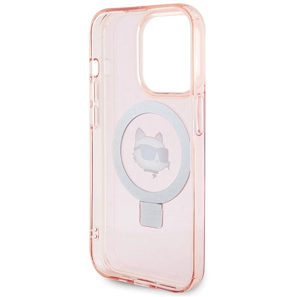 Karl Lagerfeld KLHMP15XHMRSCHP iPhone 15 Pro Max 6.7" pink/pink hardcase Ring Stand Choupette Head MagSafe