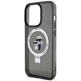 Karl Lagerfeld KLHMP15XHMRSKCK iPhone 15 Pro Max 6.7" black/black hardcase Ring Stand Karl&Choupette MagSafe