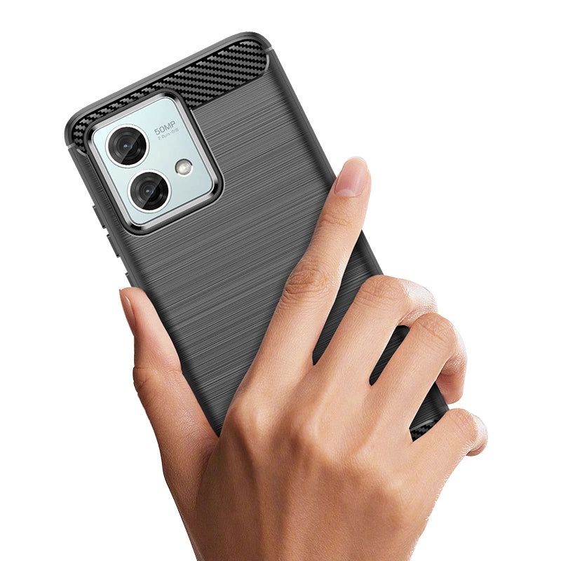 Carbon Case til Motorola Moto G84 - sort