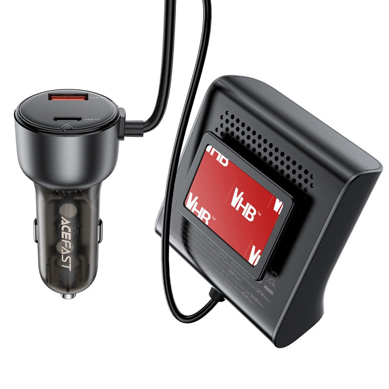 Acefast B11 138W USB-A USB-C biloplader med 6 porte - sort