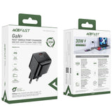 Acefast A77 Mini PD 30W GaN USB-C vægoplader - sort