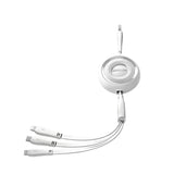 Joyroom Colorful Series S-A40 Kabel tiltrækbar 3in1 USB-A - USB-C / Lightning / Micro USB 1m - hvid