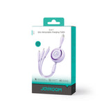 Joyroom Colorful Series S-A40 Kabel Retractable 3in1 USB-A - USB-C / Lightning / Micro USB 1m - Purple