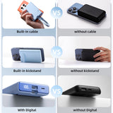Powerbank Joyroom JR-PBM01 magnetisk 10000mAh 20W med stativ + Lightning kabel - USB-C - blå