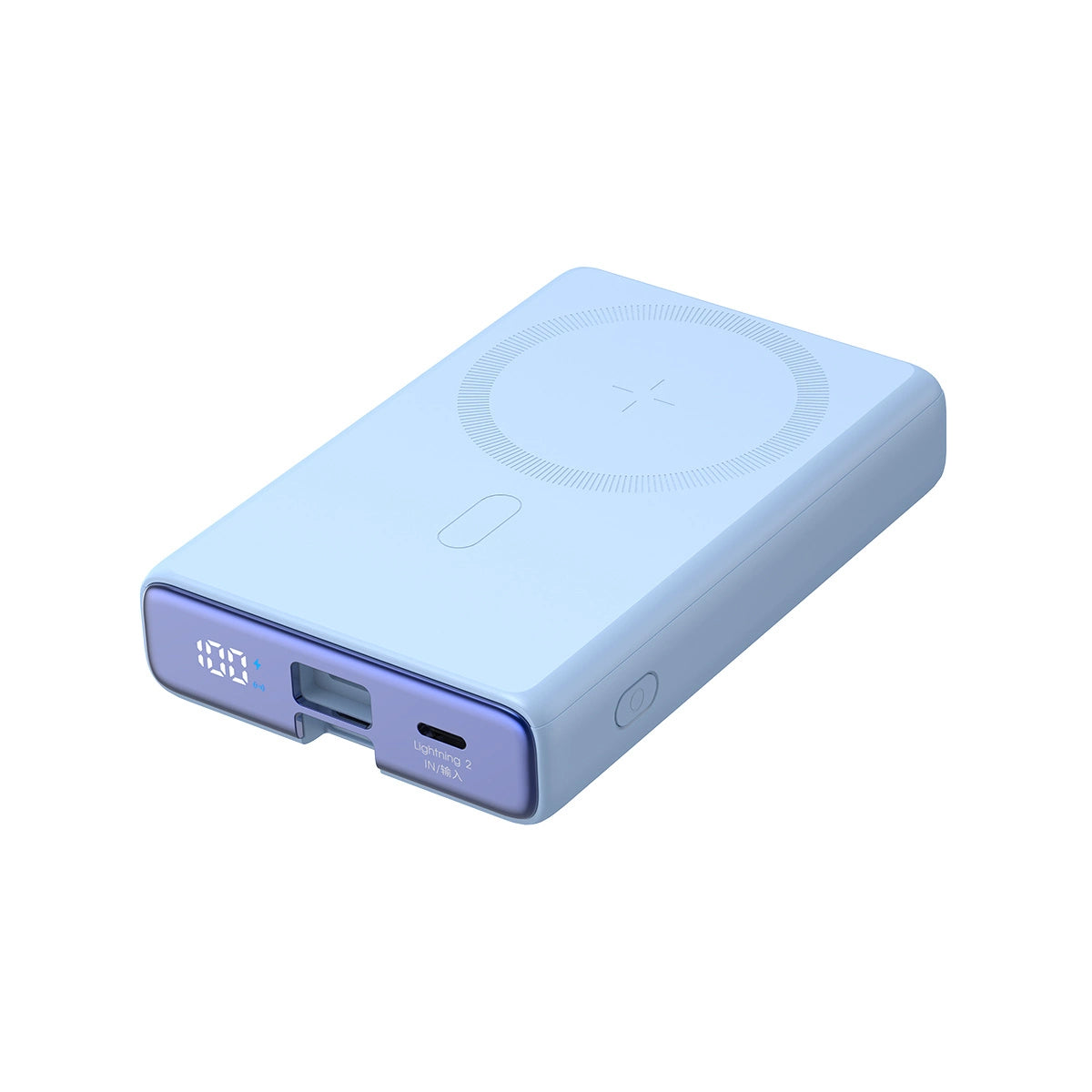 Powerbank Joyroom JR-PBM01 magnetisk 10000mAh 20W med stativ + Lightning kabel - USB-C - blå