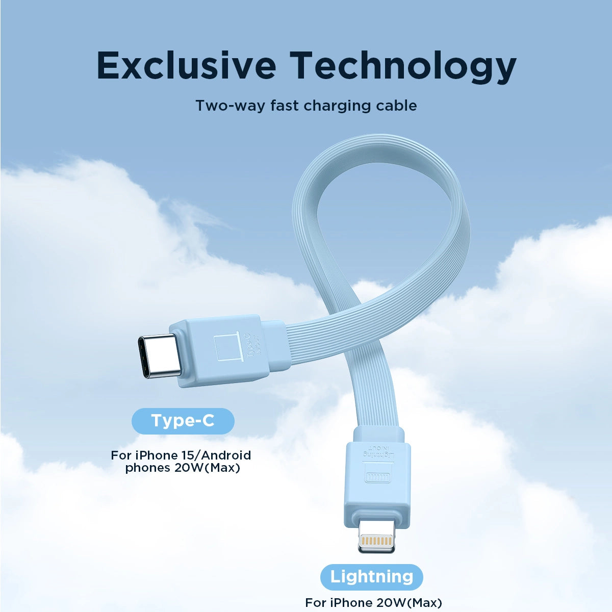 Powerbank Joyroom JR-PBM01 magnetisk 10000mAh 20W med stativ + Lightning kabel - USB-C - blå