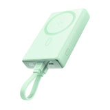 Powerbank Joyroom JR-PBM01 magnetisk 10000mAh 20W med stativ + Lightning kabel - USB-C - grøn