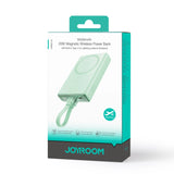 Powerbank Joyroom JR-PBM01 magnetisk 10000mAh 20W med stativ + Lightning kabel - USB-C - grøn