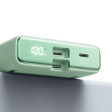 Powerbank Joyroom JR-PBM01 magnetisk 10000mAh 20W med stativ + Lightning kabel - USB-C - grøn