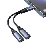 Joyroom SY-C03 USB-C til 2x USB-C 2in1 DAC-adapter - sort