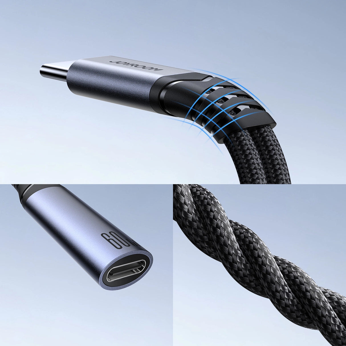 Joyroom SY-C03 USB-C til 2x USB-C 2in1 DAC-adapter - sort