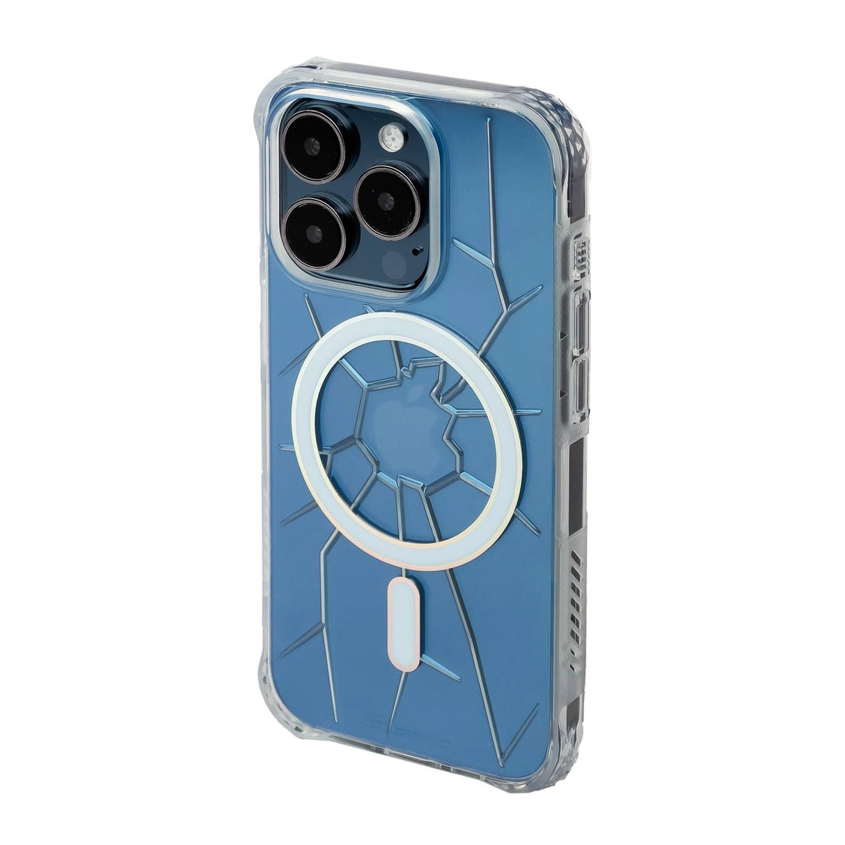 MagSafe Kingxbar PQY Crack Series Silicone Case til iPhone 15 Pro Max - Gennemsigtig