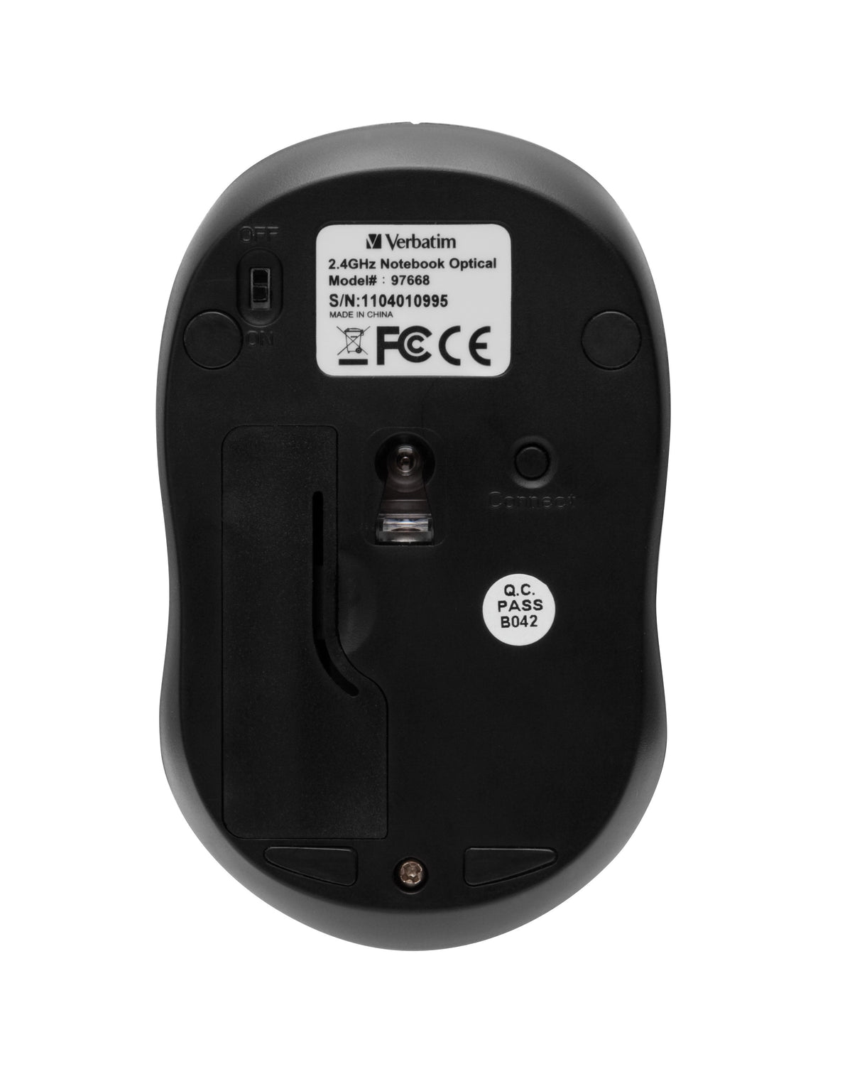 Verbatim Go Nano mus Kontor Ambidextrous RF trådløst 1600 dpi