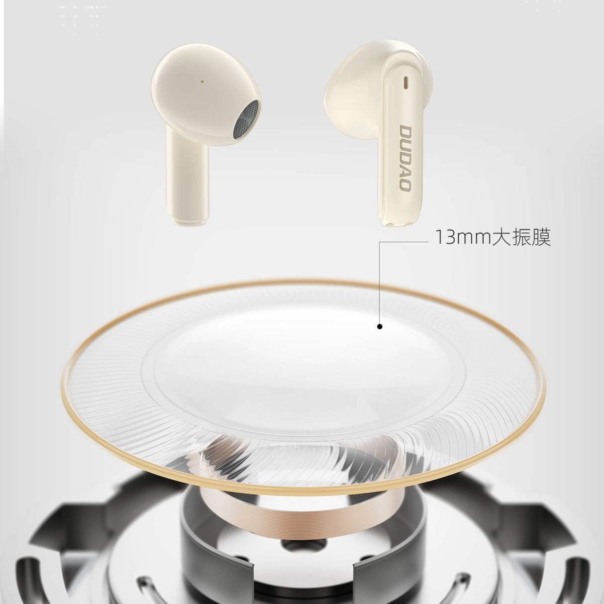 Dudao U18Pro Bluetooth 5.3 TWS trådløse hovedtelefoner - beige