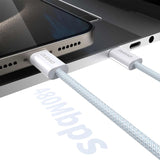 Dudao L6C USB-C - USB-C PD-kabel 30W 1m - lysblå