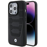 BMW læder sæder Mønster case til iPhone 15 Pro Max - sort