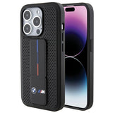 BMW Grip Stand Smooth & Perforeret kuffert til iPhone 15 Pro Max - sort